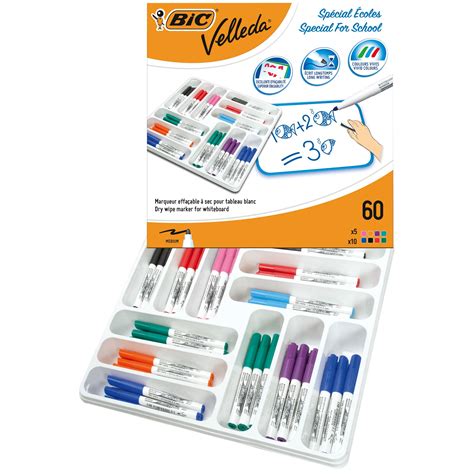 Hp Bic Velleda Dry Wipe Markers Medium Tip Assorted