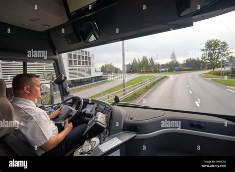 Helsinki Finland September 21 2014 Inside Volvo Bus Volvo Buses