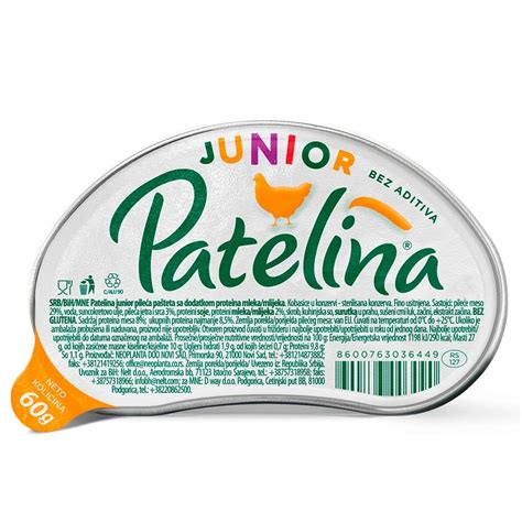 Pašteta PATELINA junior pileća 60g Cenoteka