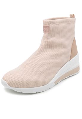 Bota VIA UNO Têxtil Nude Compre Agora Dafiti Brasil