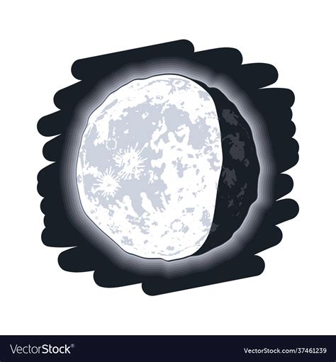 Waning gibbous moon phase Royalty Free Vector Image