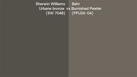 Sherwin Williams Urbane Bronze SW 7048 Vs Behr Burnished Pewter