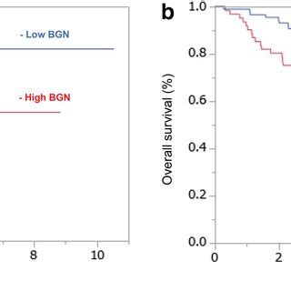 A Kaplanmeier Curve Of Relapsefree Survival According To Biglycan