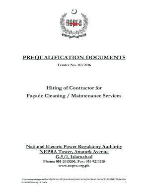 Fillable Online Prequalification Documents Nepra Fax Email Print