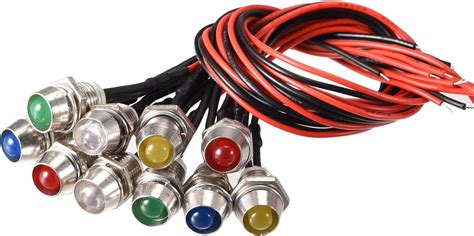 Amazon MKBKLLJY 10Pcs 8mm AC DC12 24V LED Metal Indicator Light