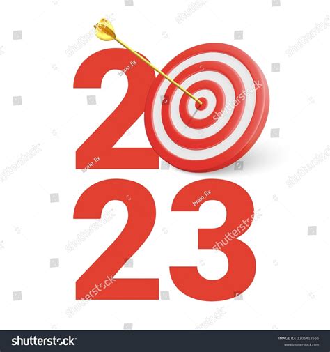 New Year Realistic Target Goals Symbol Stock Vector Royalty Free