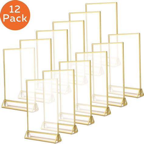 TonGass 12 Pack 5x7 Standard Double Sided Acrylic Wedding Table