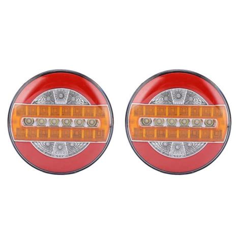 Dilwe feu stop rond 2 pièces 24V LED Kit de feux arrière de remorque