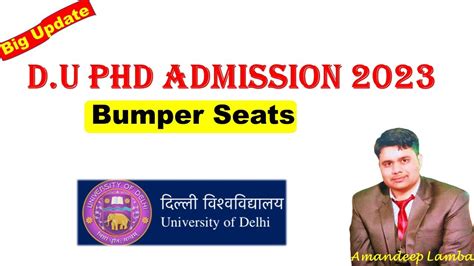 Du Phd Admission Delhi University Phd Admission