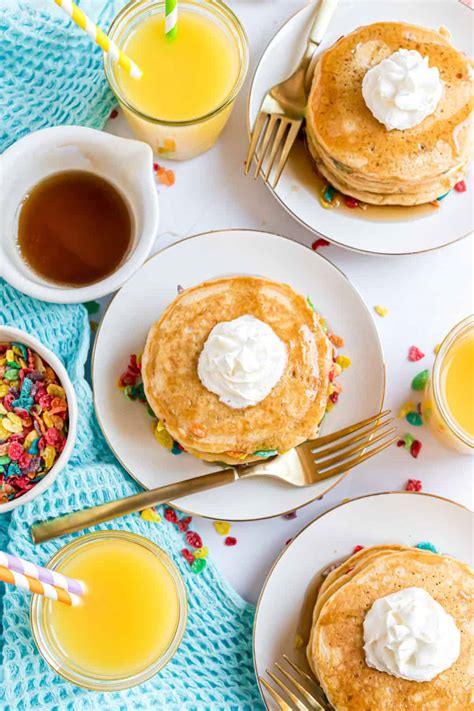 Fruity Pebbles Pancakes • Pancake Recipes