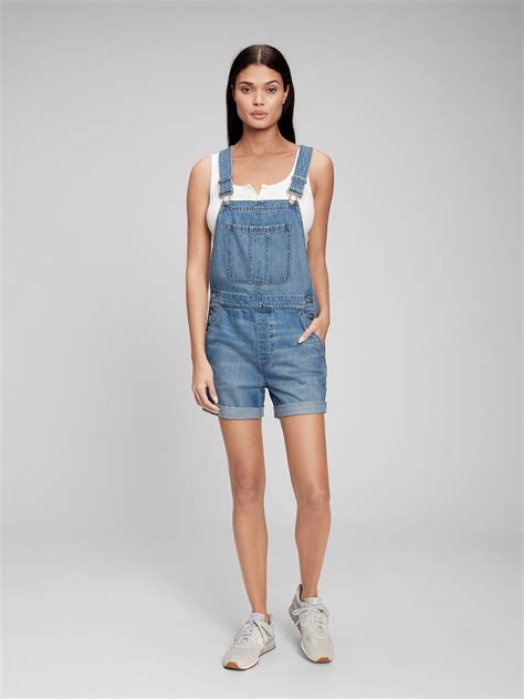 Denim Shortalls With Washwell Gap Factory