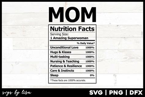 Mom Nutrition Svg File For Mother S Day