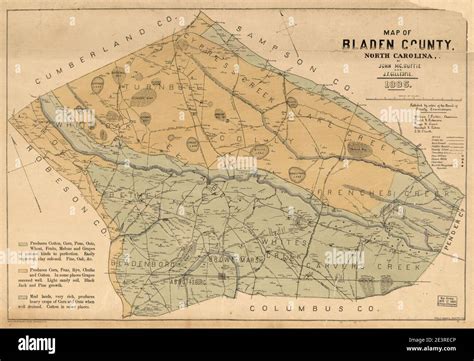 Map Of Bladen County North Carolina Stock Photo Alamy