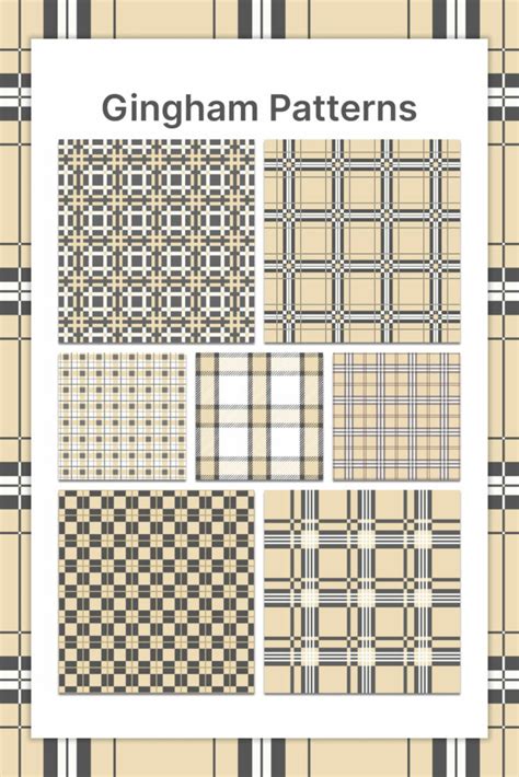 Beige Gingham Patterns MasterBundles