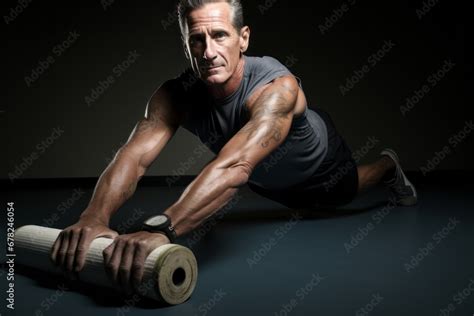 Three Quarter Studio Portrait Photography Of An Active Mature Man Doing
