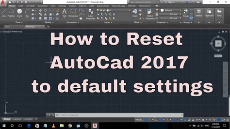 How To Reset Autocad Default Settings By Autocad Tutorials Youtube