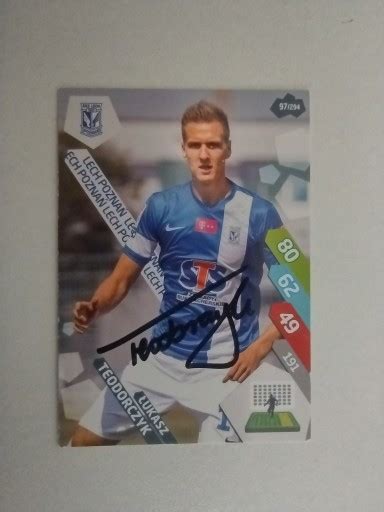 Karta Panini Autograf Lech Pozna Sezon Ukasz Teodorczyk