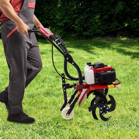 Gas Powered Tiller Cultivator Garden Yard Rototiller Tilling Tool 4