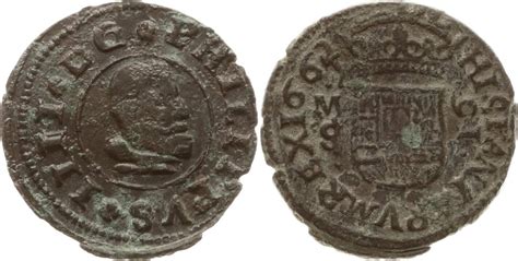 Spanien Königreich 16 Maravedis 1664 S Philipp IV 1621 1665