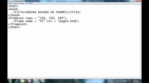 Frames Parte Ejemplo De La Construcci N De Una P Gina Web De