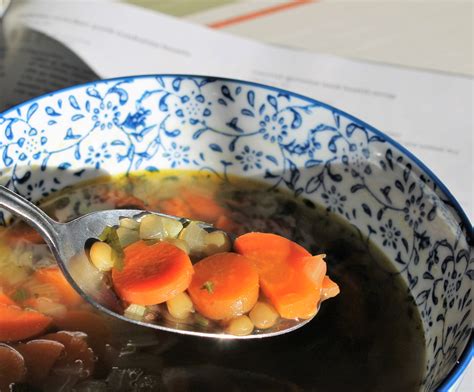 Carrot Greens and Lentil Soup