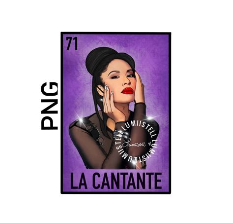 La Cantante Selena Loteria Png File Digital Download Only Etsy