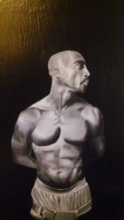 Tupac Shakur Original Oil Painting On Wood By La Artist