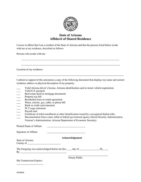 Free Printable Affidavit Of Residence Template Pdf Word