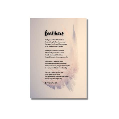 Feathers Poem by Donna Ashworth A5 Print | DONNA ASHWORTH