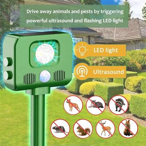 Répulsif pour Chats répulsif à ultrasons à énergie Solaire IP66