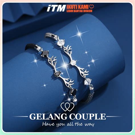 Jual Gelang Tanduk Gelang Titanium Gelang Couple Wanita Drawstring