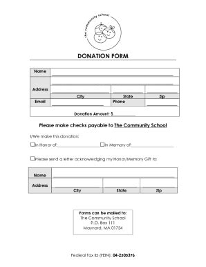 Fillable Online Tcs Donation Form Docx Fax Email Print Pdffiller