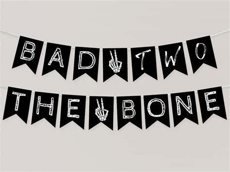 Bad TWO The Bone Banner Template Editable Bad 2 The Bone 2nd Birthday