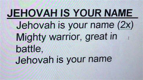 Jehovah Is Your Name Youtube