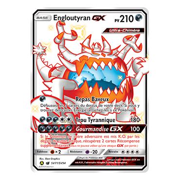 Carte Engloutyran Chromatique rare GX de Pokémon Destinées Occultes