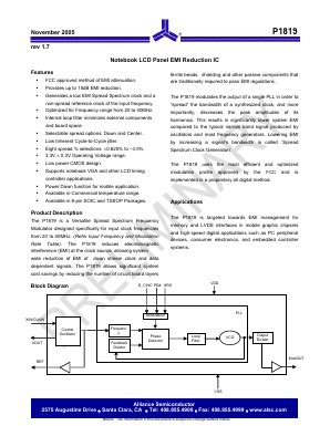 P1819Q Datasheet PDF Alliance Semiconductor