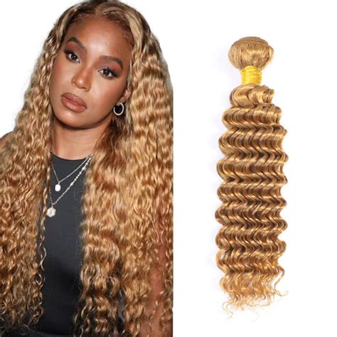 Amazon 22 Inch Honey Blonde Human Hair Bundles 27 Deep Wave Human Hair Bundles Blonde Wet