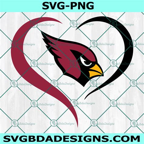 Heart Love Arizona Cardinals Svg Svgbdadesigns