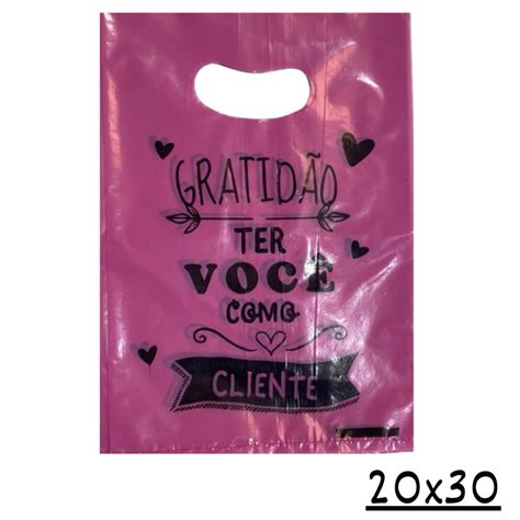 50 Sacola Boca de Palhaço Personalizada Frase Gratidão ter Você