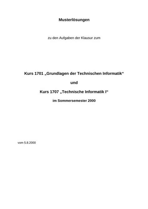 Pdf Im Sommersemester Fernuni Hagen De Aufgabe Schaltnetz