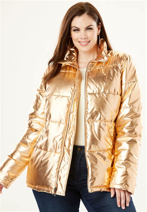 Metallic Ultimate Puffer Jacket Plus Size Jackets And Blazers Full Beauty