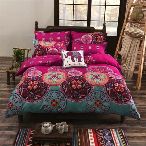 Bohemian Style Floral Printing Twin Queen King Boho Mandala Bedding Set