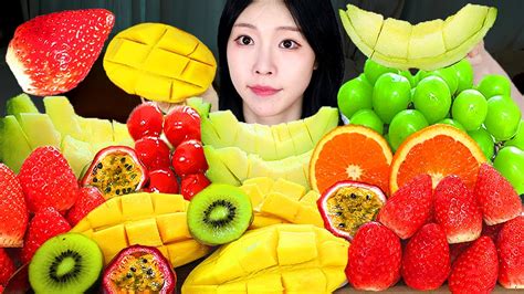 Asmr Mukbang 다양한 과일 먹방 탕후루 And 레시피 딸기 멜론 망고 샤인머스캣 Exotic Fruits Eating Youtube