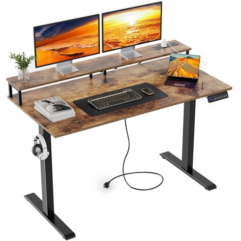 Buy Mr Ironstone Electric Standing Desk With Monitor Shelf 47 X 27