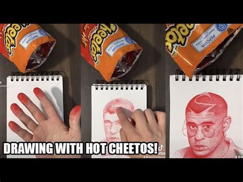 Drawing A Portrait With Hot Cheetos Shorts YouTube