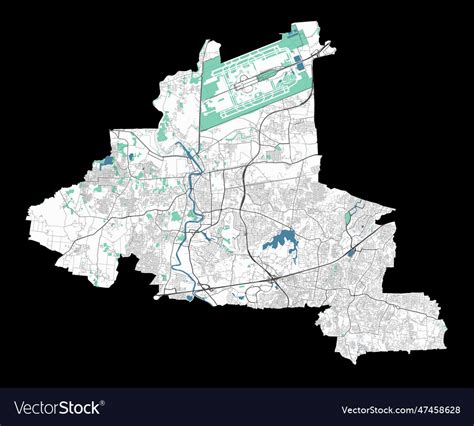Tangerang Map Detailed Map Of City Royalty Free Vector Image