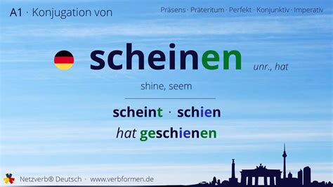 Conjugation Scheinen 🔸 German verb in all tenses and forms | Conjugate ...