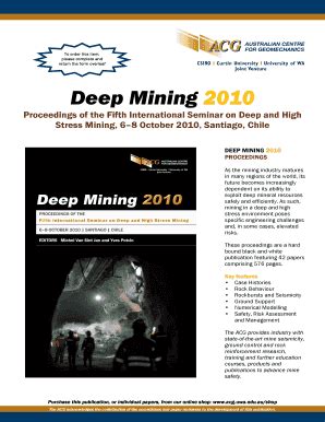 Fillable Online Acg Uwa Edu Deep Mining 2010 Australian Centre For