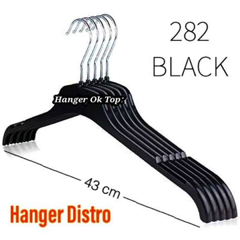 Jual Hanger Baju Distro 282 Premium Hitam Hanger Kaos Distro Isi 12