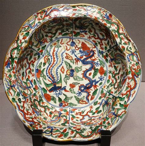 Basin With Dragon And Phoenix Design Jingdezhen Ware China Ming